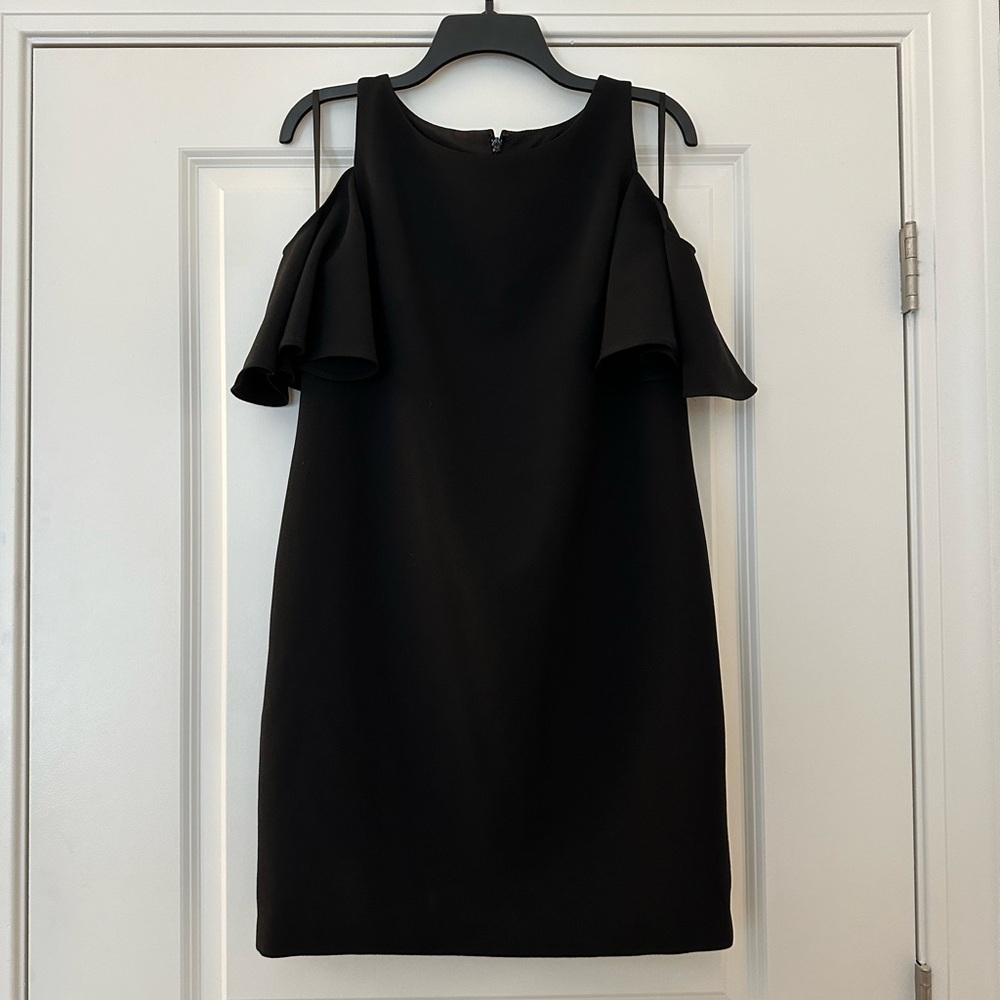 Cynthia Rowley Black Cold Shoulder Knee Length Dress